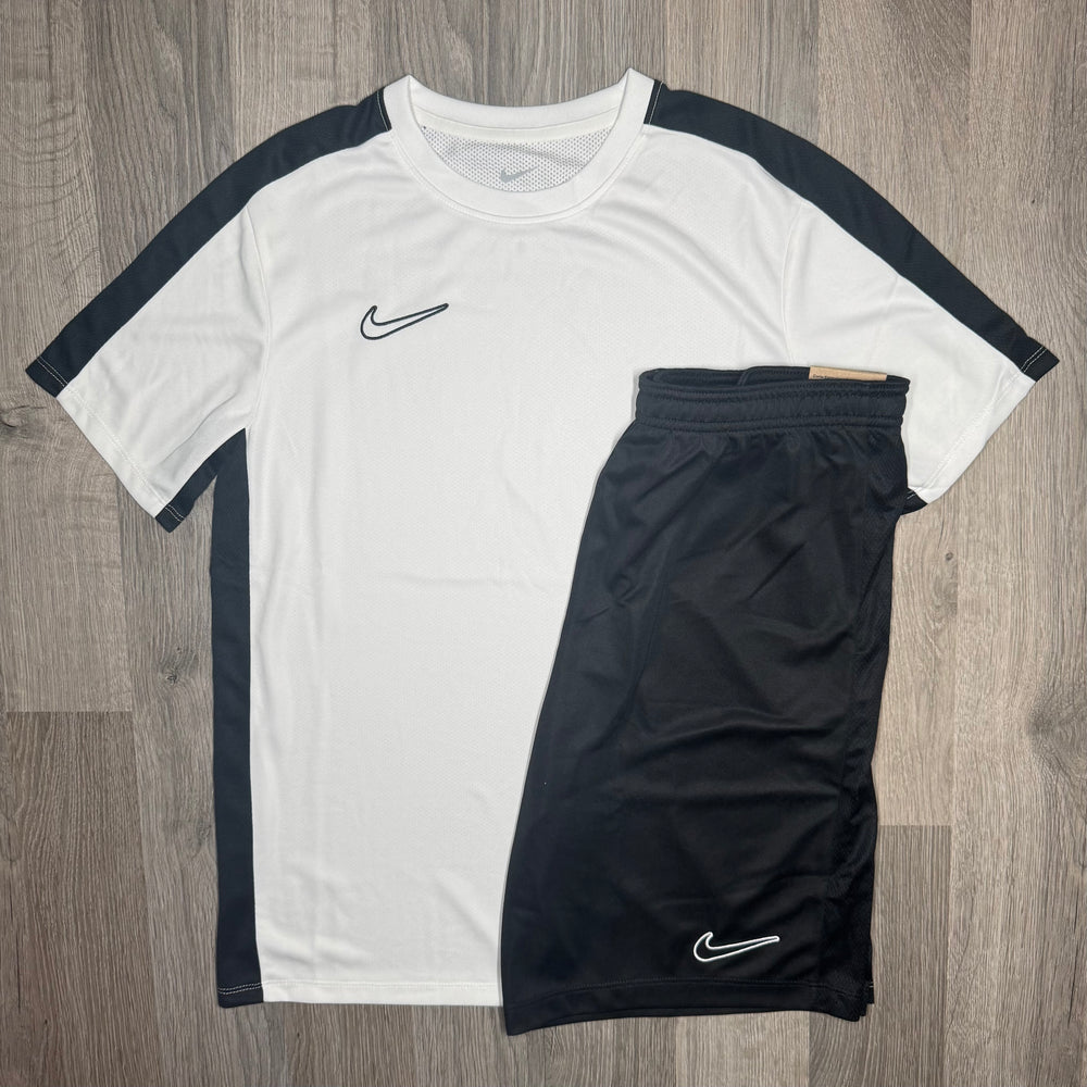 Nike Academy Set - Tee & Shorts - White / Black (Junior)