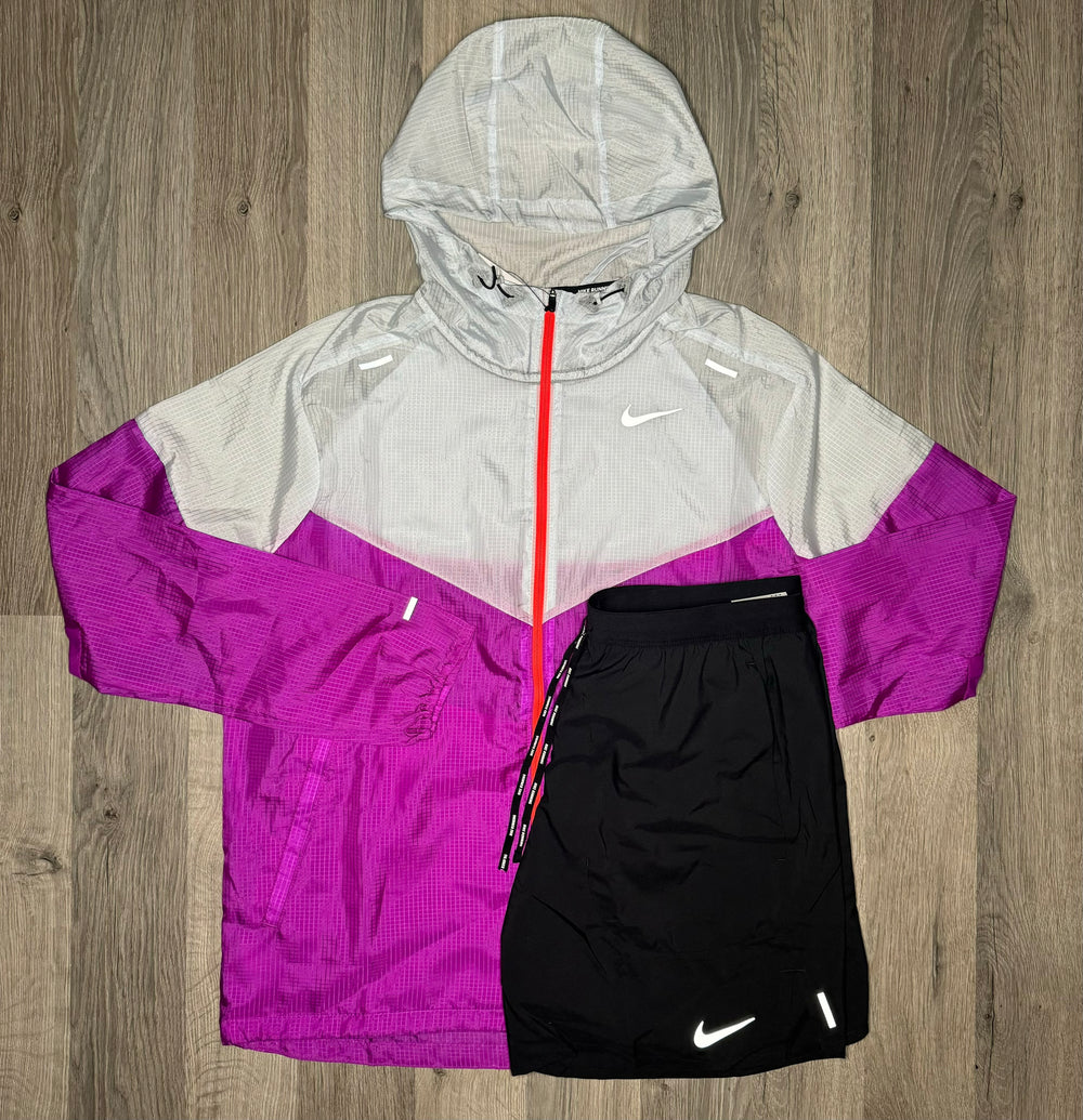 Nike Windrunner + Flex Stride - Jacket + Shorts Set - Purple / Black