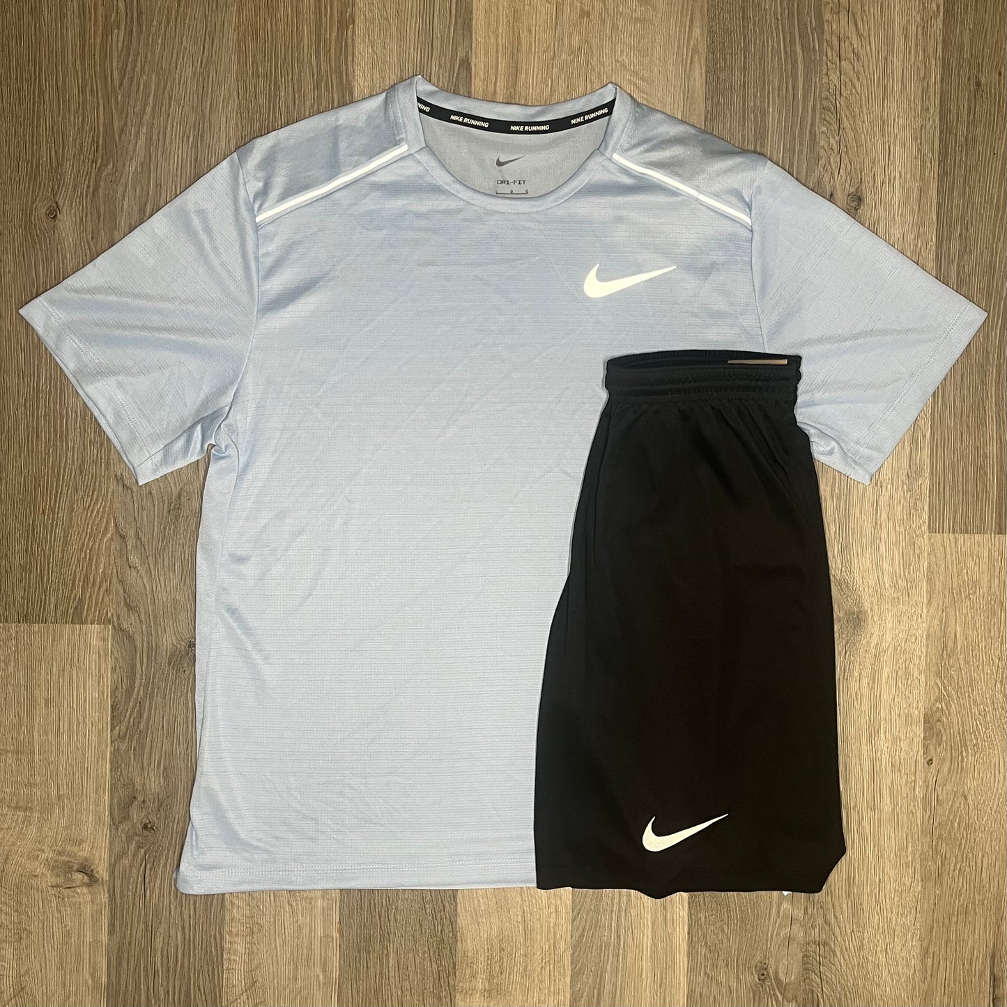 Nike Miler / Dri Fit Set - Tee / Shorts - Cobalt Blue / Black