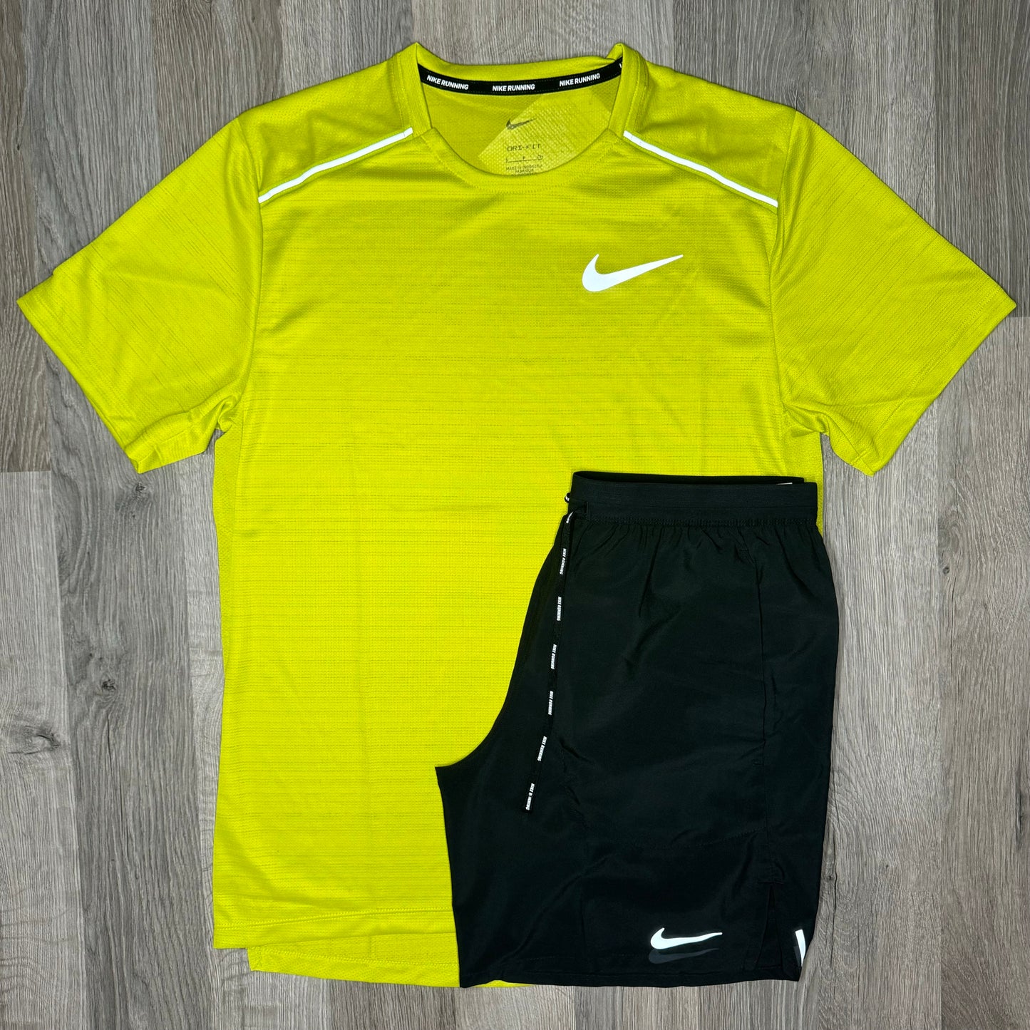 Nike Miler & Flex Stride Shorts - Tee & Shorts - Dusty Cactus / Black