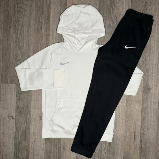 Nike Park Hoodie & Joggers Set - White / Black (Junior)