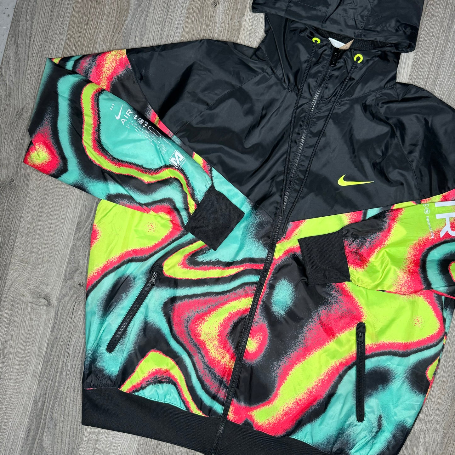 Nike All Over Galaxy Windrunner Black Green Yellow Red