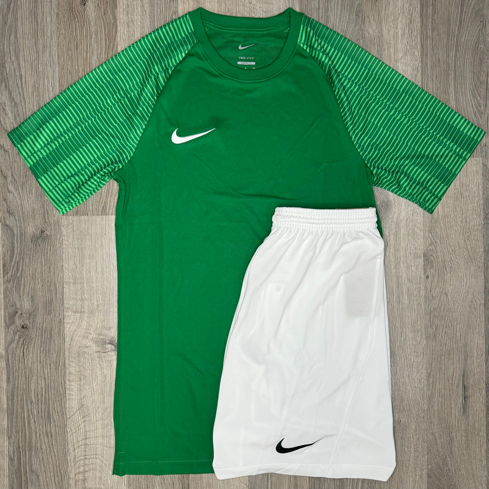 Nike Dri Fit Academy Set - Tee & Shorts - Green / White