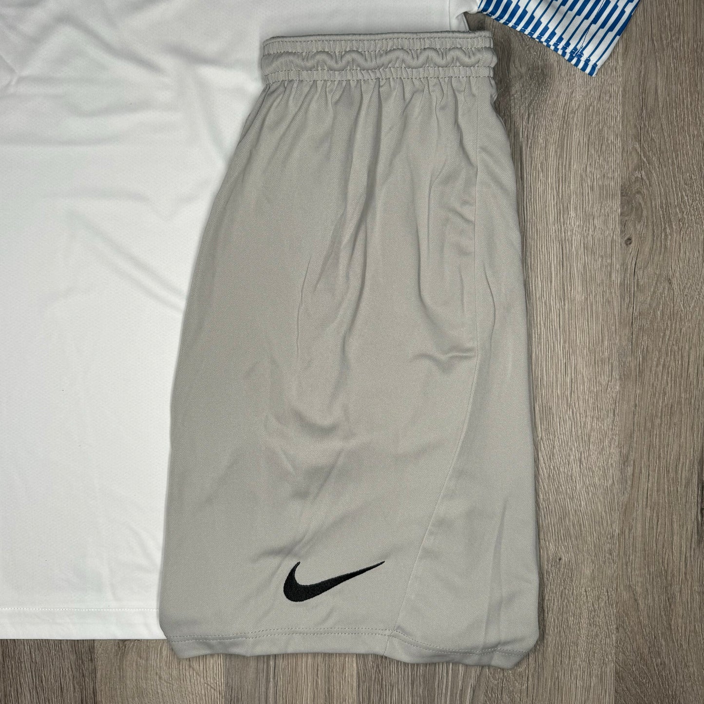 Nike Dri Fit Academy Set - Tee & Shorts - White / Blue / Grey