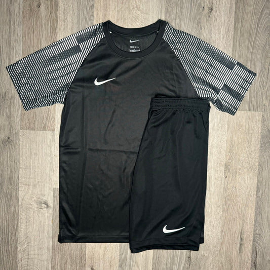 Nike Dri Fit Academy Set - Tee & Shorts - Black / Black  (Junior)