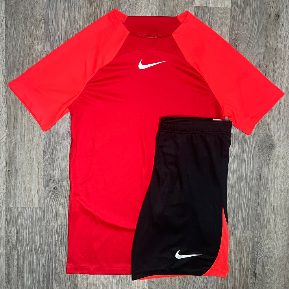 Nike Academy Set - Tee & Shorts - Crimson Red