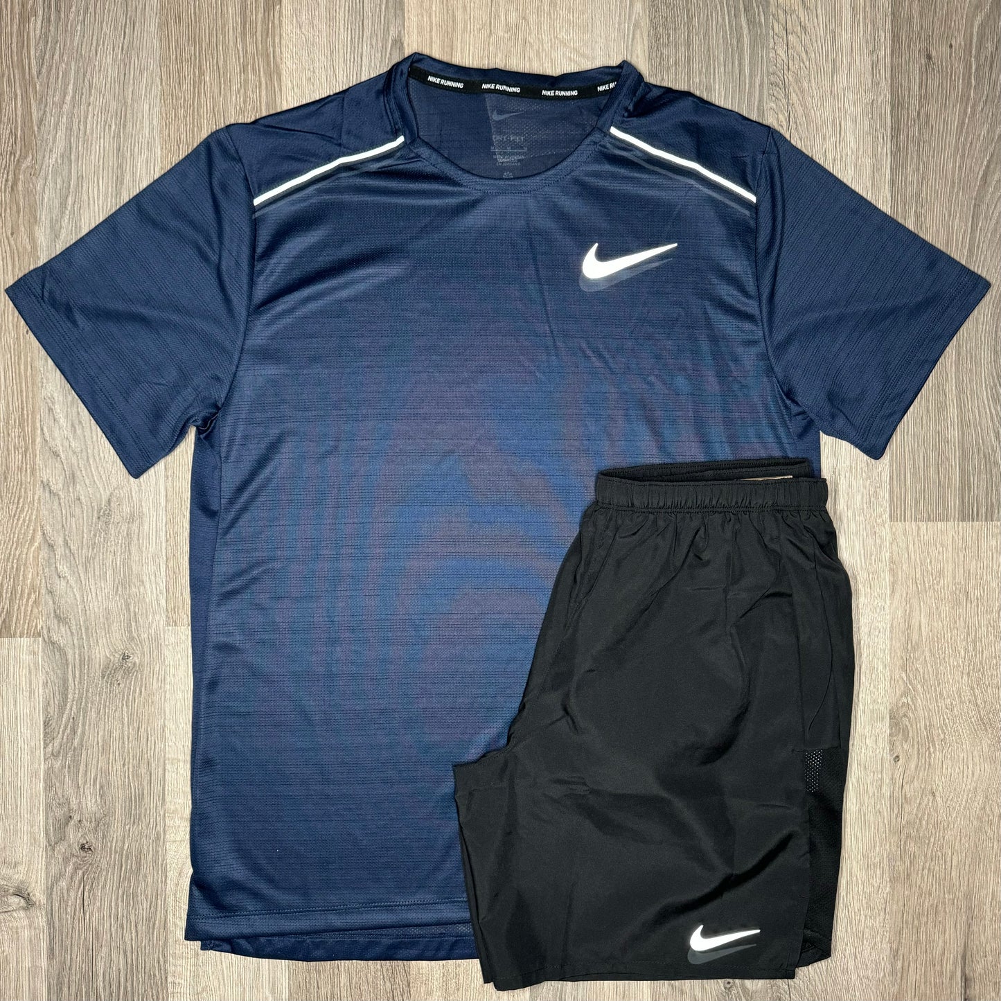 Nike Miler / Challenger Set - Tee / Shorts - Navy / Black