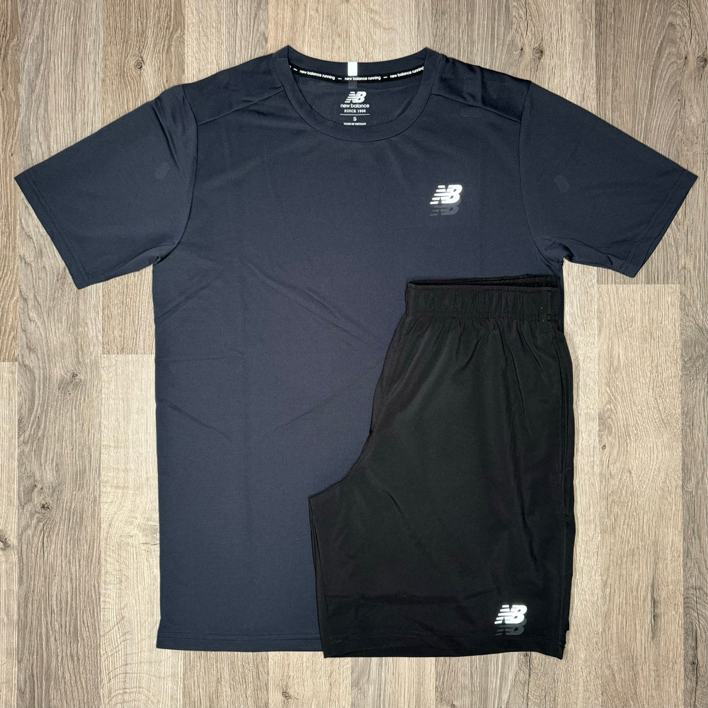 New Balance Tech Set - Tee & Shorts - Navy / Black