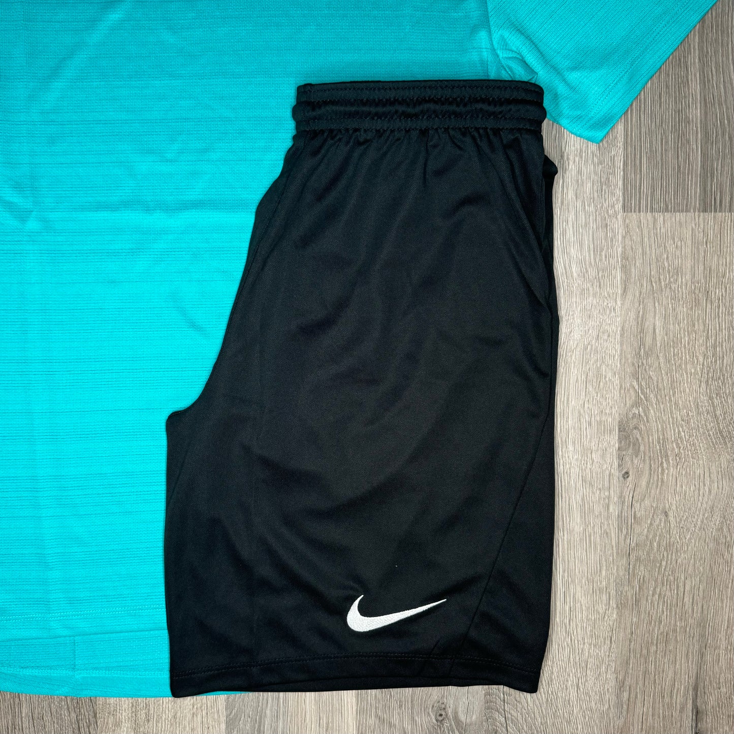 Nike Miler & Dri-Fit Set - Tee & Shorts - Mineral Blue / Black