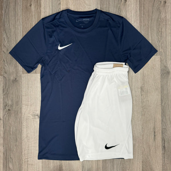 Nike Dri Fit Set - Tee & Shorts - Navy / White