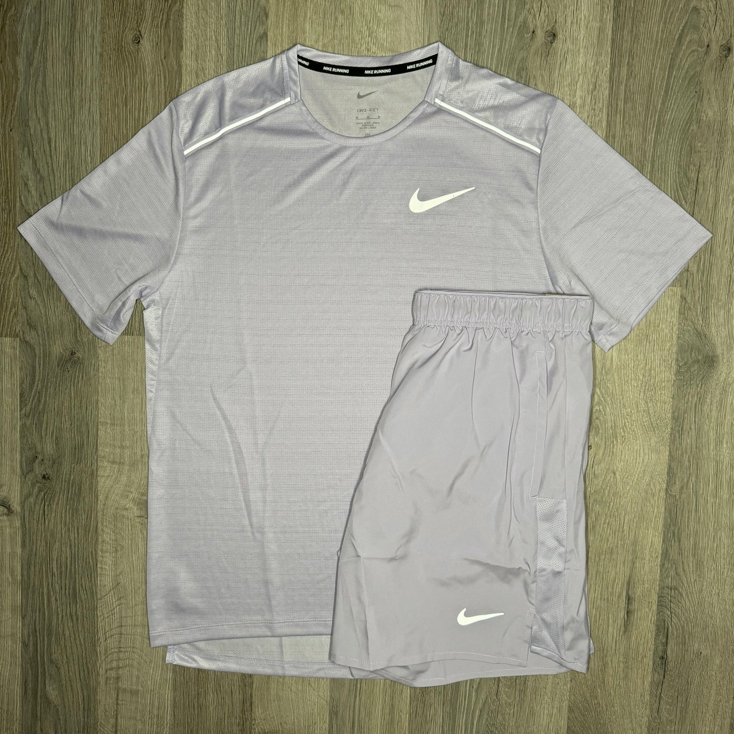 Nike Miler & Challenger Set - Tee & Shorts - Hydrangea Pink