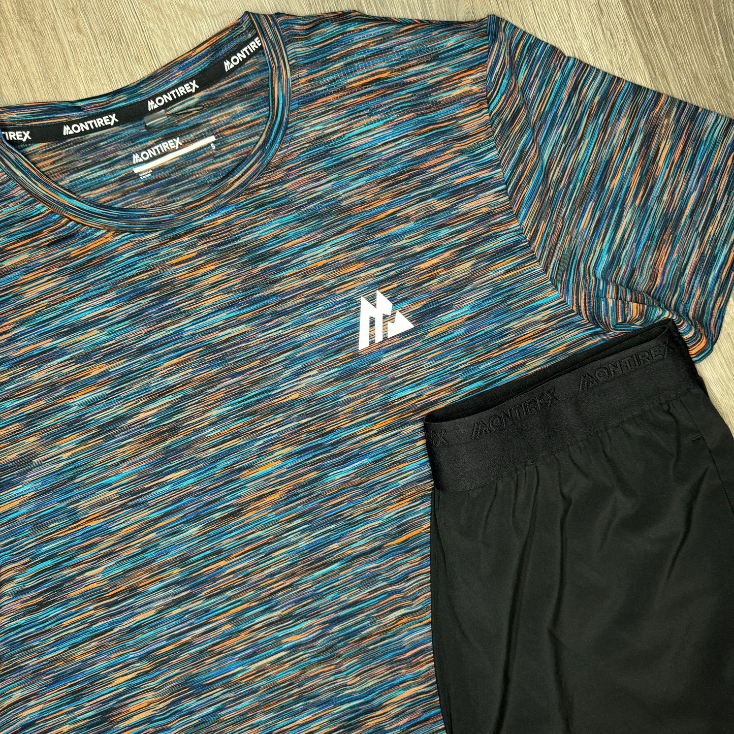 Montirex Trail Set - Tee & Shorts - Orange / Blue