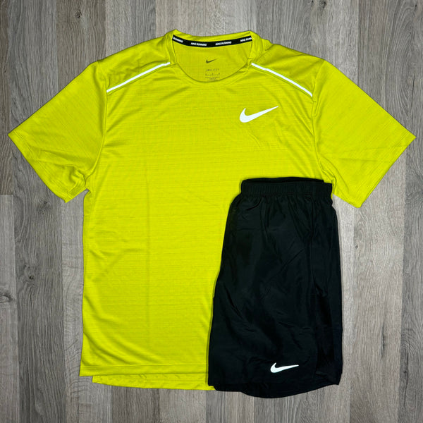 Nike Miler & Challenger Set - Tee & Shorts - Dusty Cactus / Black