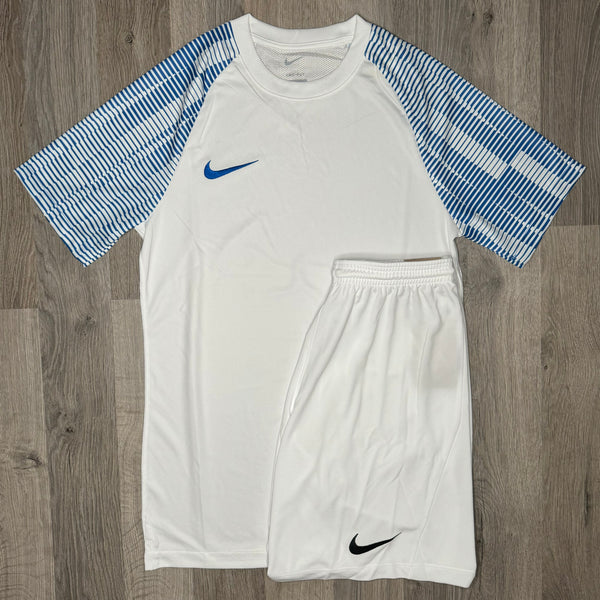 Nike Dri Fit Academy Set - Tee & Shorts - White / Blue