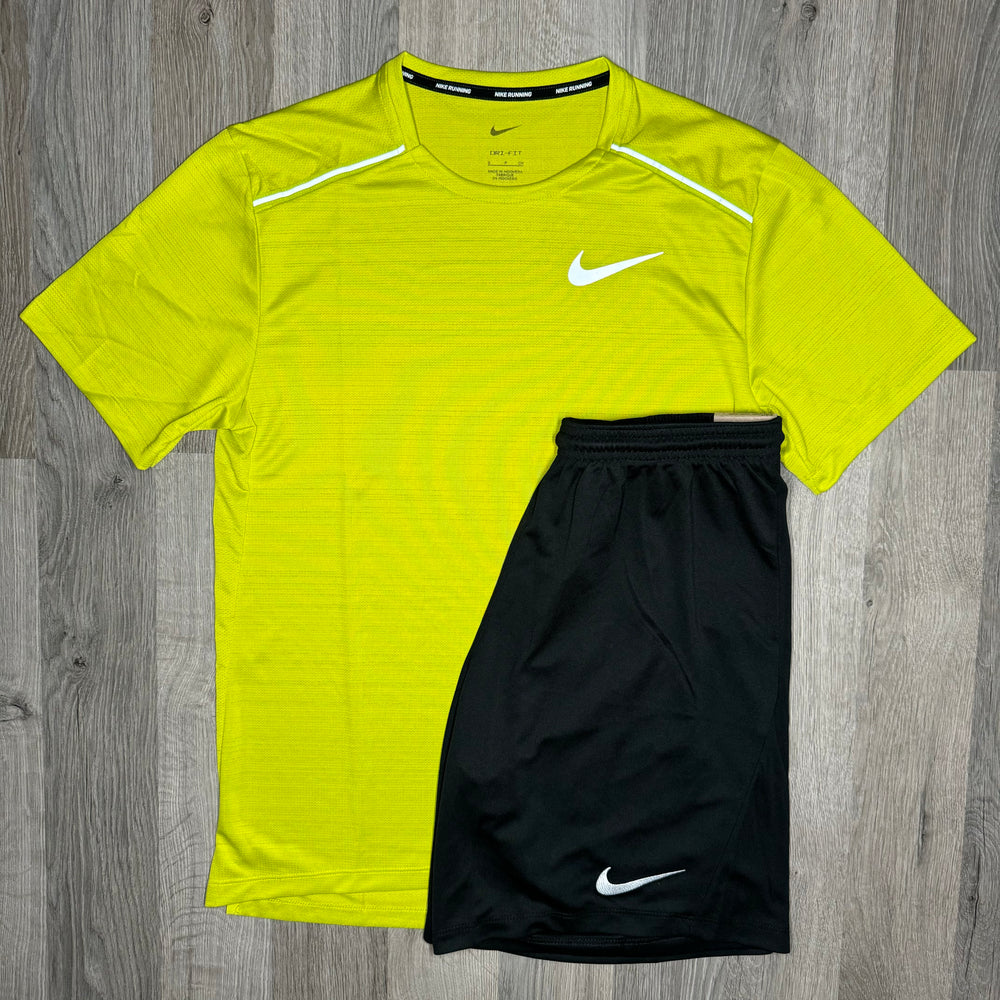 Nike Miler & Dri Fit Set - Tee & Shorts - Dusty Cactus / Black