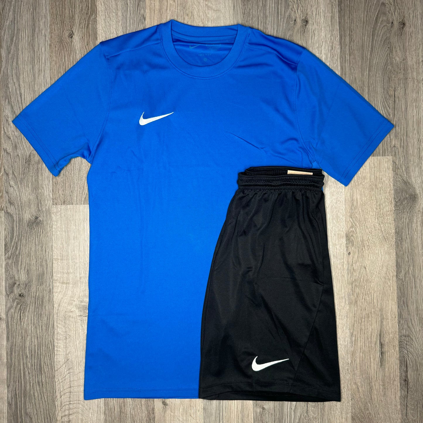 Nike Dri Fit Set - Tee & Shorts - Royal Blue / Black