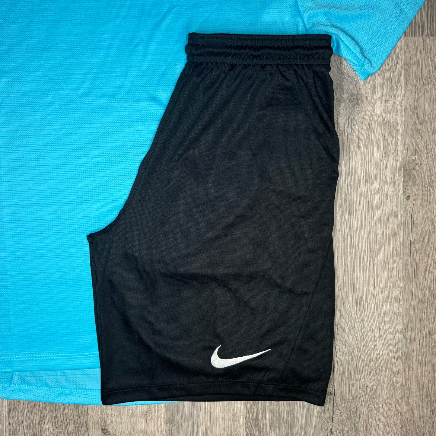 Nike Miler & Dri Fit Set - Tee & Shorts - Baltic Blue / Black