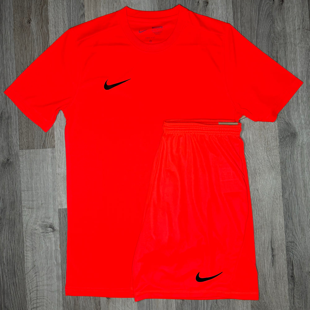 Nike Dri Fit Set - Tee & Shorts - Crimson Red