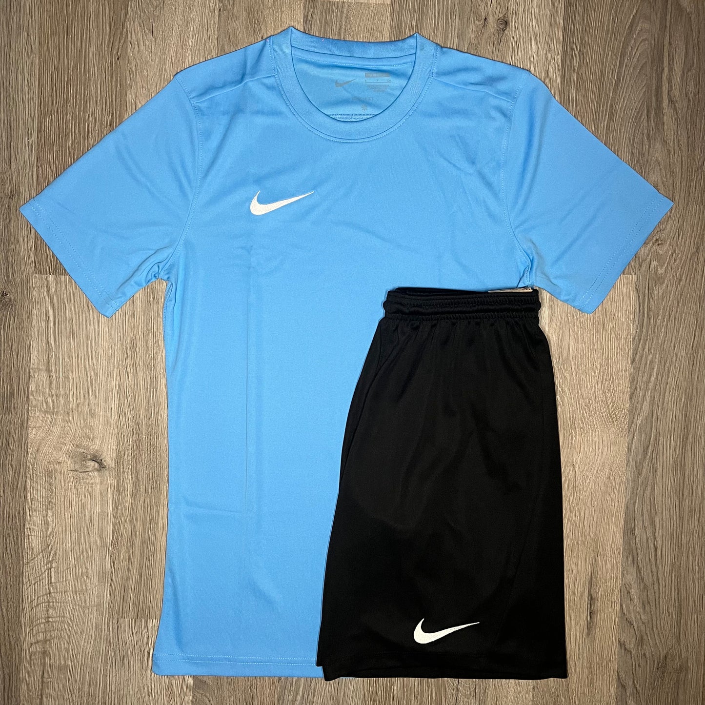 Nike Dri Fit Set - Tee & Shorts - University Blue / Black