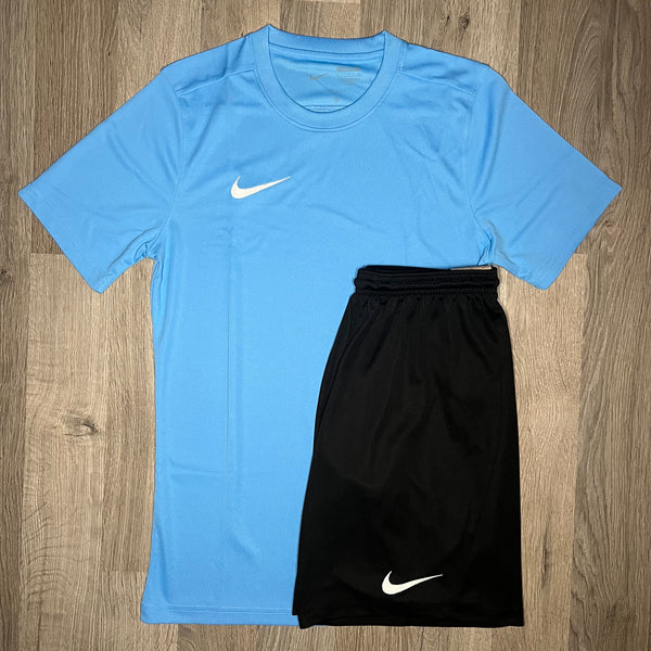 Nike Dri Fit Set - Tee & Shorts - University Blue / Black