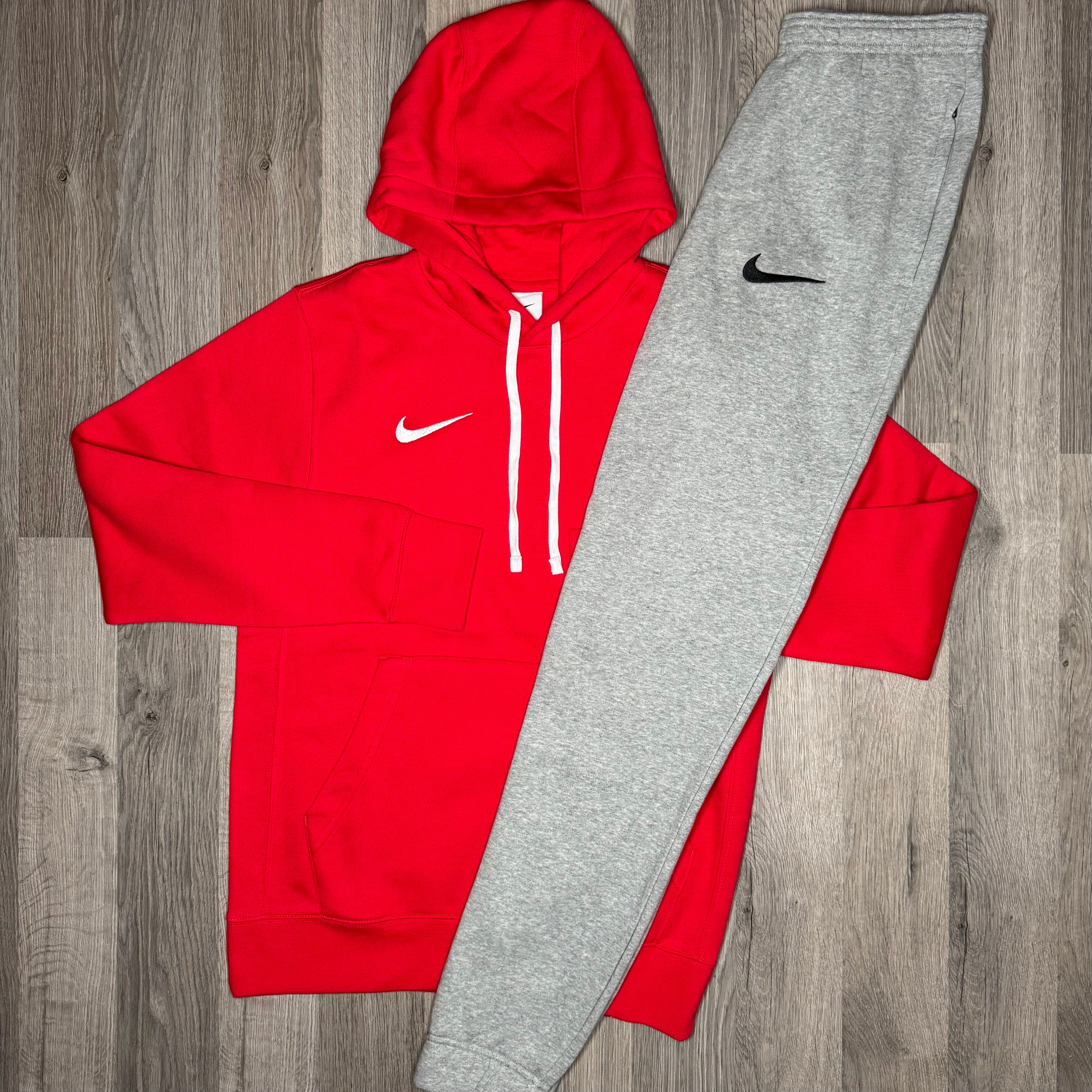 Nike Park Hoodie Joggers Set Red Grey