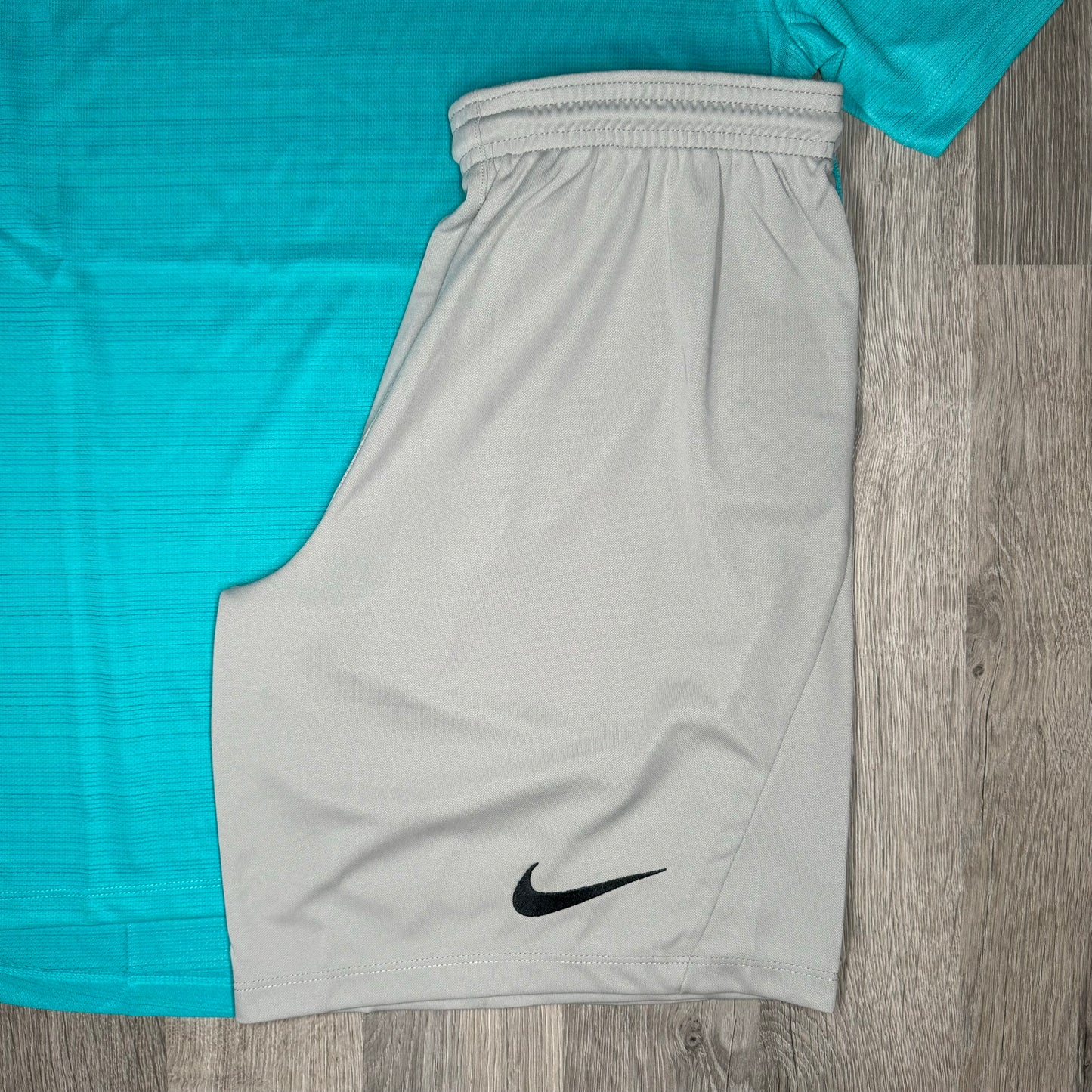 Nike Miler & Dri-Fit Set - Tee & Shorts - Mineral Blue / Grey