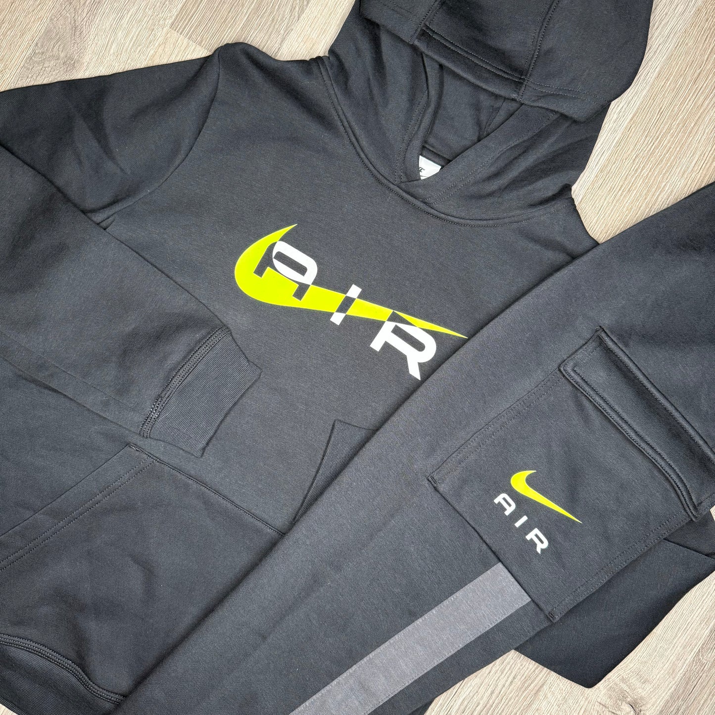 Nike Air Hoodie & Joggers Set - Black / Volt (Junior)