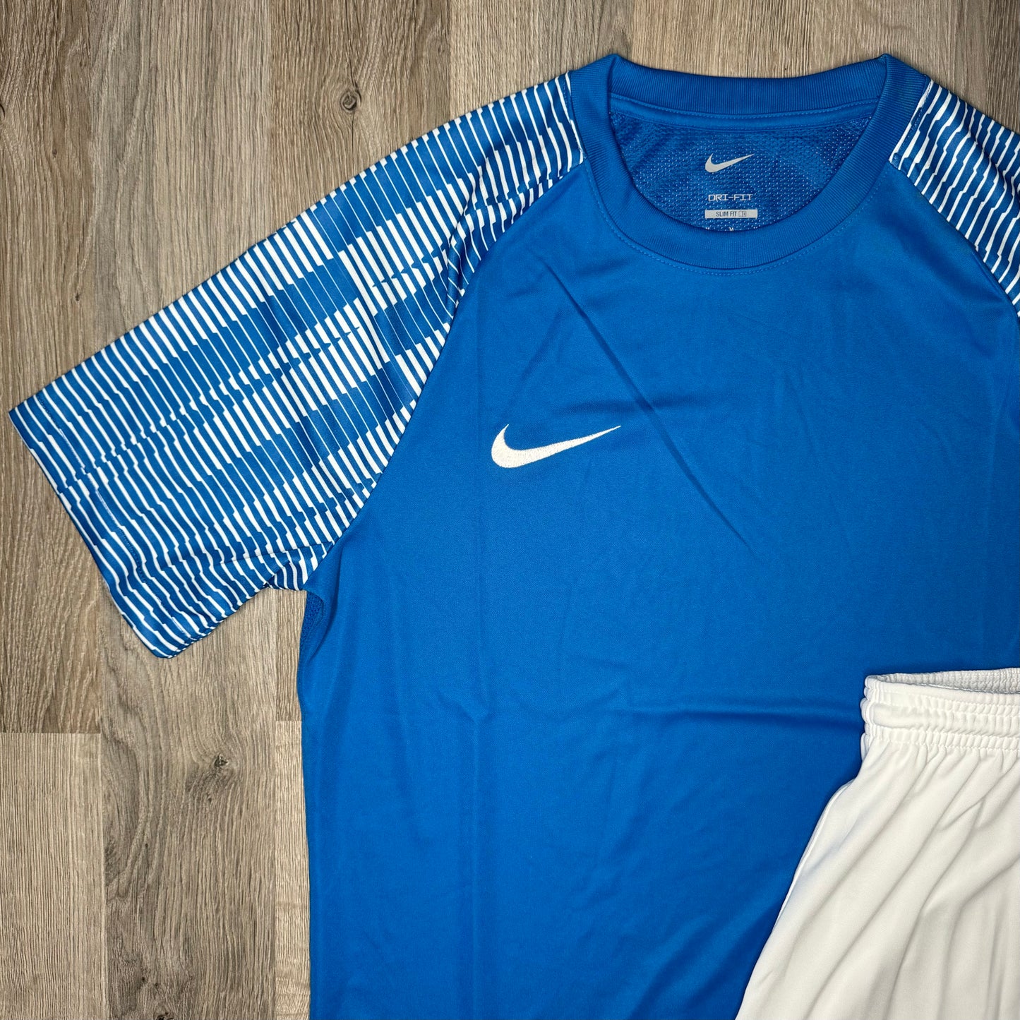 Nike Dri Fit Academy Set - Tee & Shorts - Blue / White