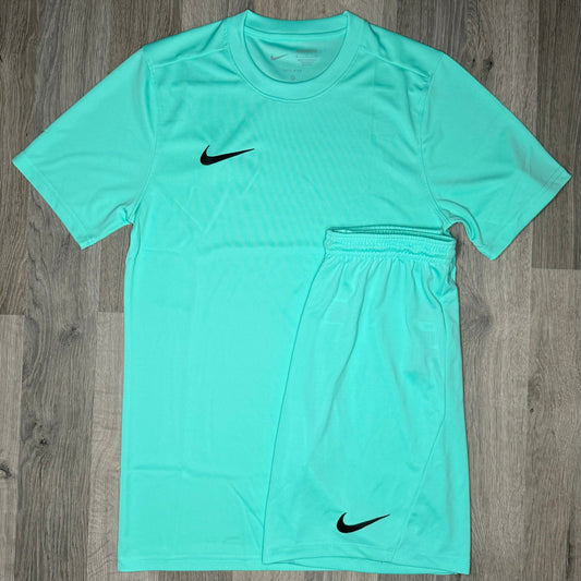 Nike Dri Fit Set - Tee & Shorts - Mint Green (Junior)