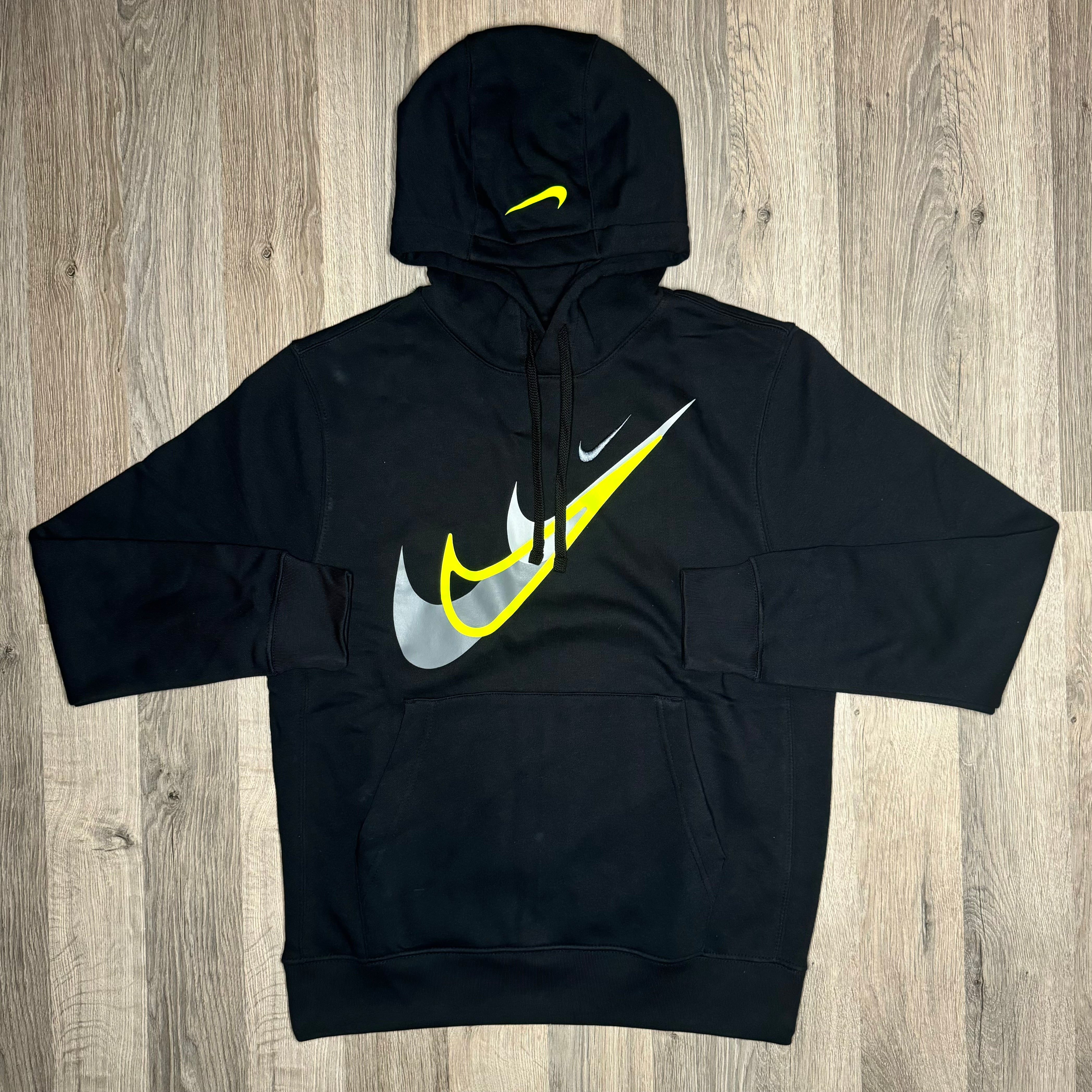 Nike Swoosh Hoodie Black Neon RESTOCK3D