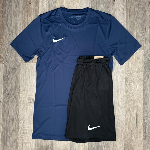 Nike Dri Fit Set - Tee & Shorts - Navy / Black (Junior)