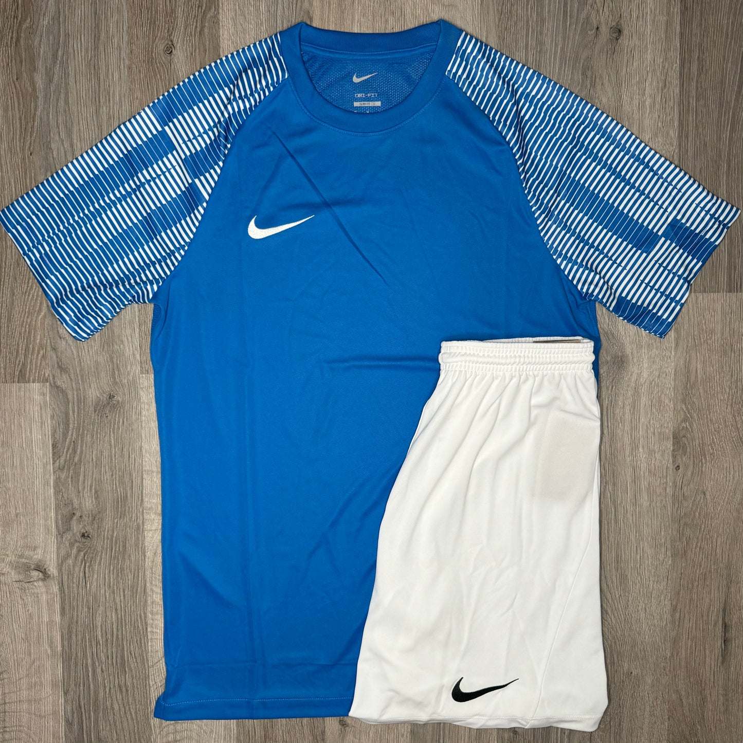 Nike Dri Fit Academy Set - Tee & Shorts - Blue / White