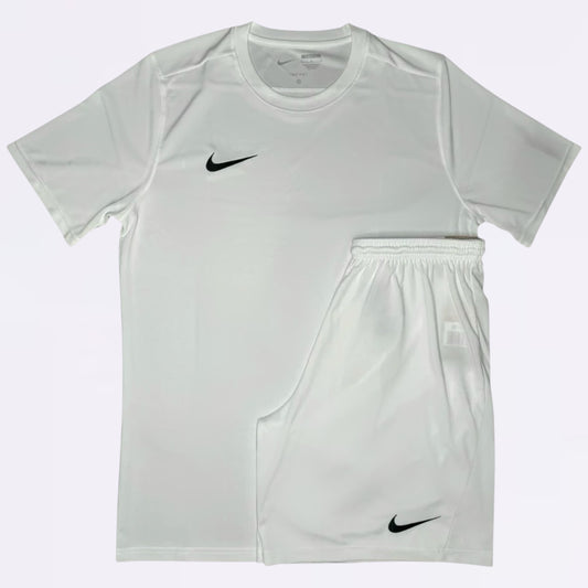 Nike Dri Fit Set - Tee & Shorts - White (Junior)