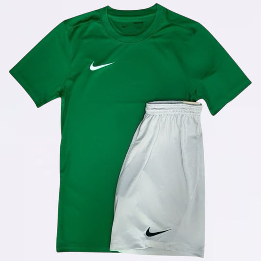 Nike Dri Fit Set - Tee & Shorts - Dark Green / Grey (Junior)