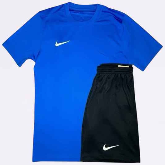 Nike Dri Fit Set - Tee & Shorts - Royal Blue / Black (Junior)