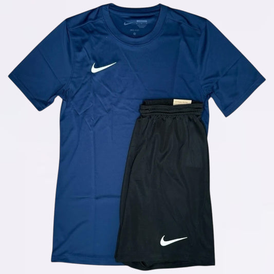 Nike Dri Fit Set - Tee & Shorts - Navy / Black (Junior)